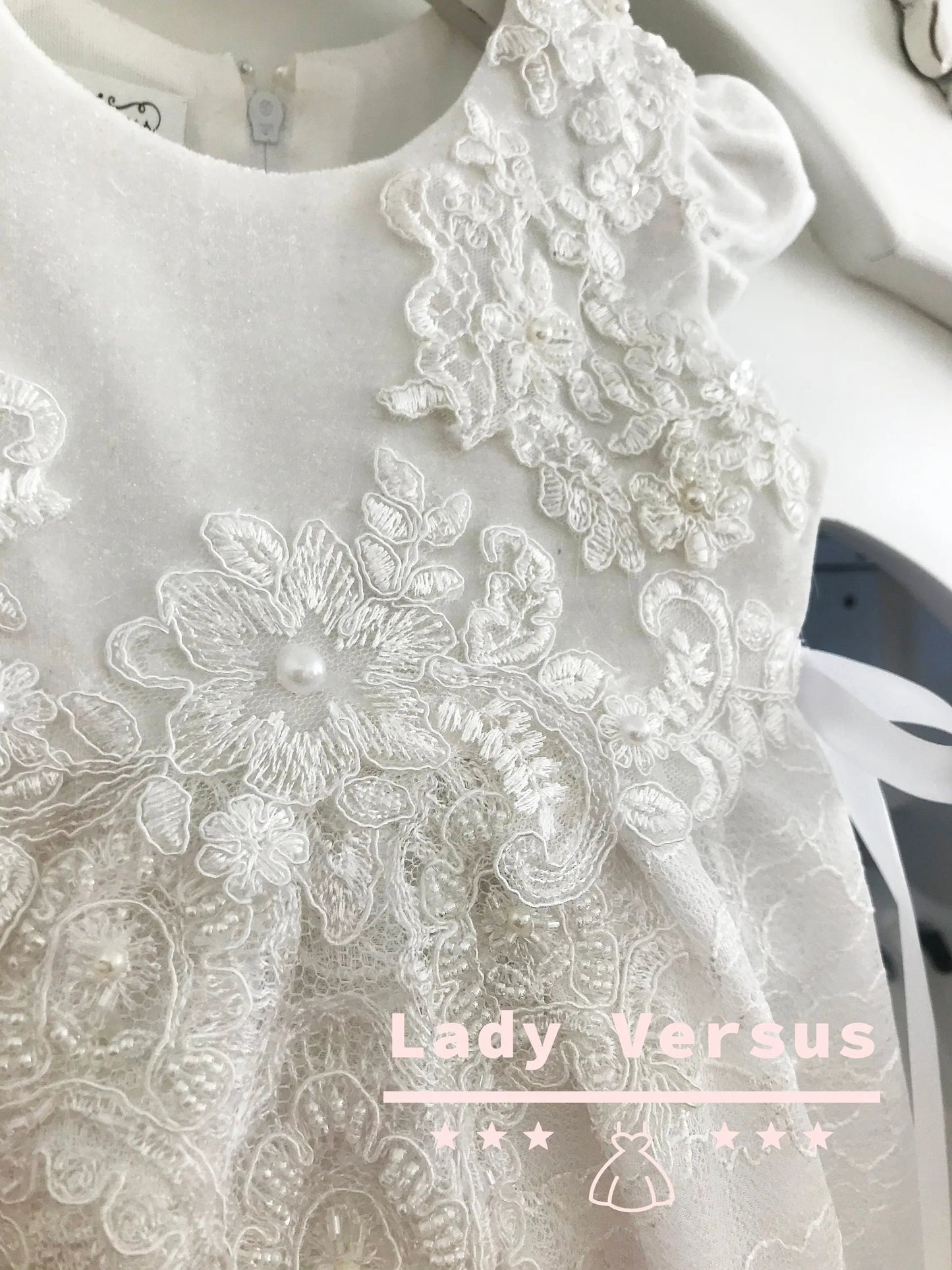 White long Baby Girl Baptism Dress /beaded lace/ Baby Girl Christening Gown | Baby Girl Baptism Outfit |  Baptism long dress