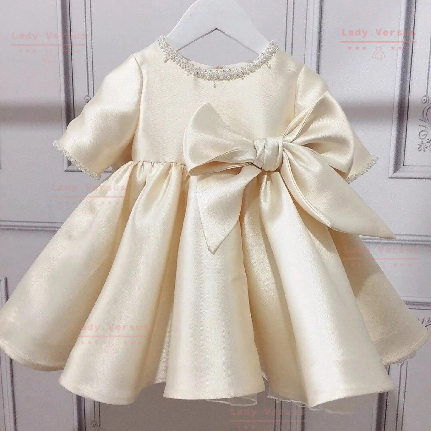 Baby Girl Baptism Dress /Baby Girl Christening Gown /Baby Girl Baptism Outfit / 1st birthday princess gown /toddler  dress/ CHAMPAGNE GOLD.