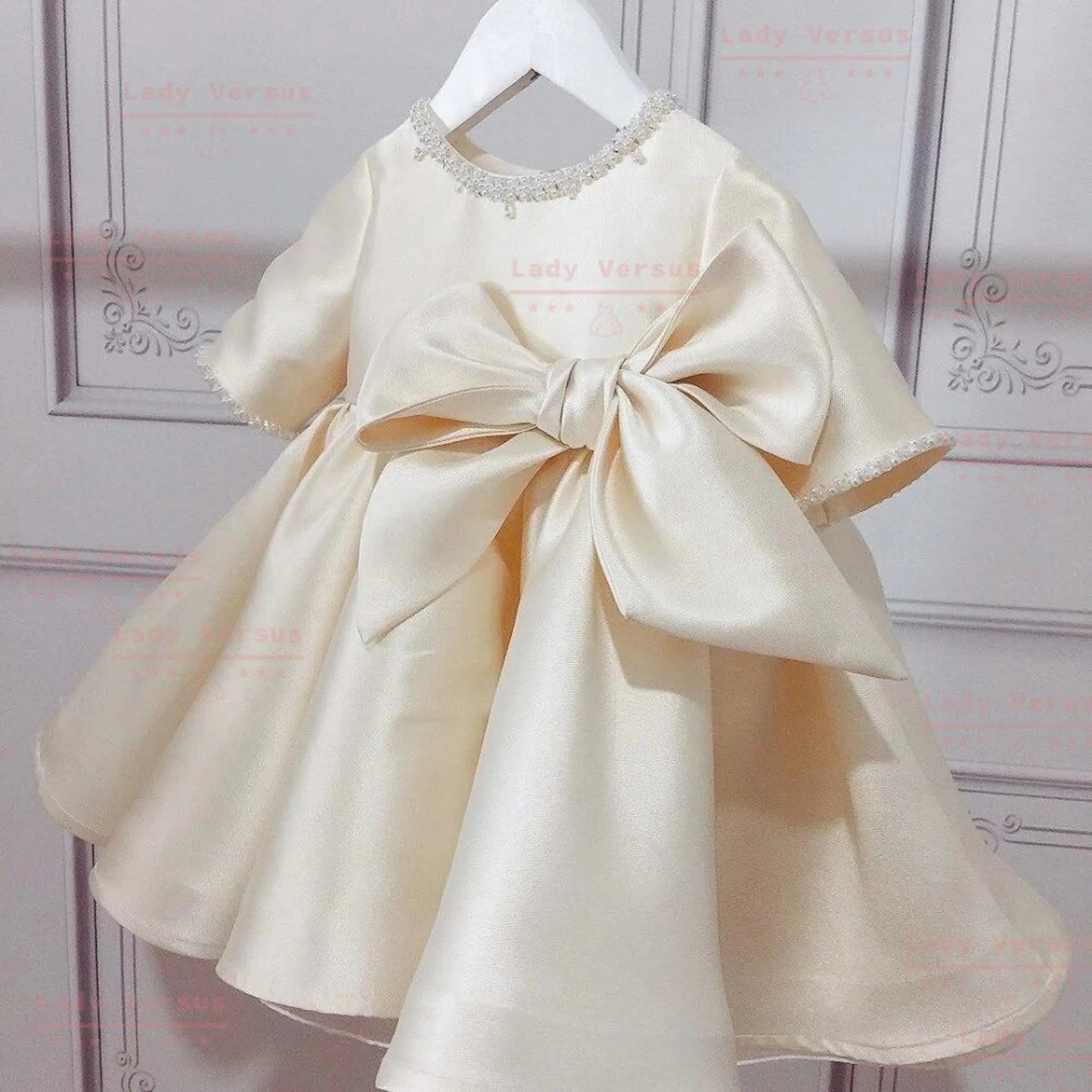 Baby Girl Baptism Dress /Baby Girl Christening Gown /Baby Girl Baptism Outfit / 1st birthday princess gown /toddler  dress/ CHAMPAGNE GOLD.