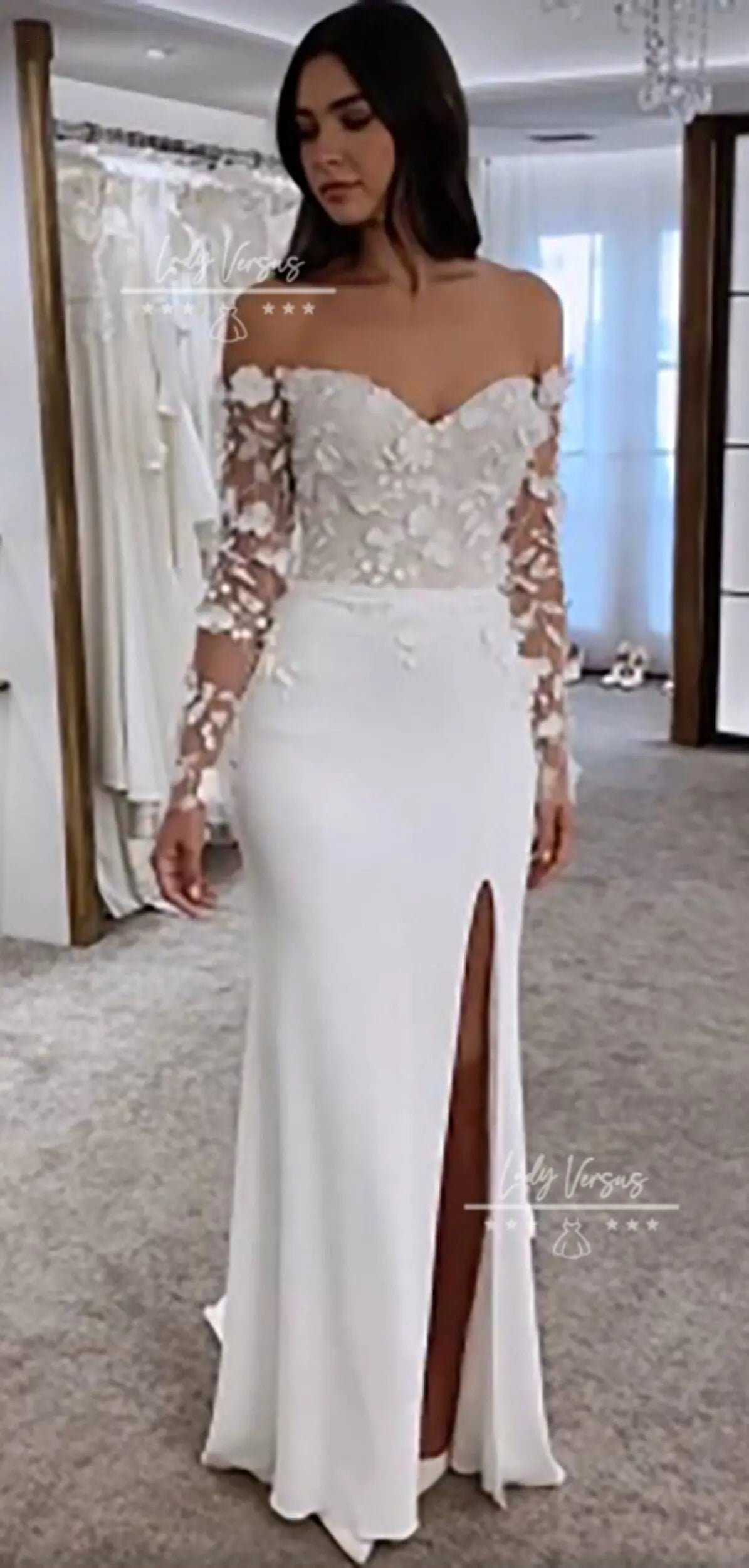 Boho Wedding Dress/ Bohemian Wedding Dress/ Beach Wedding Dress / Elegant  Lace bohemian wedding dress train skirt