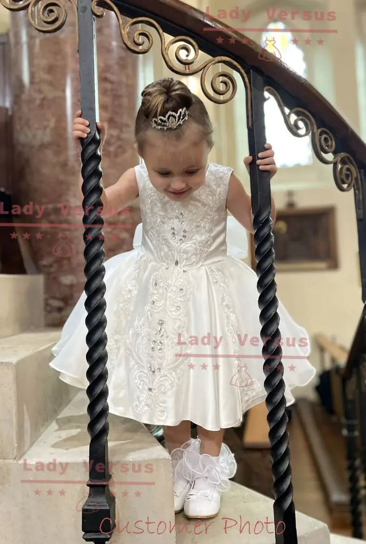 Baby Girl Baptism Dress  | Baby Girl Christening Gown | Baby Girl Baptism Outfit | birthday princess gown / flower girl dress / Off WHITE Lady Versus