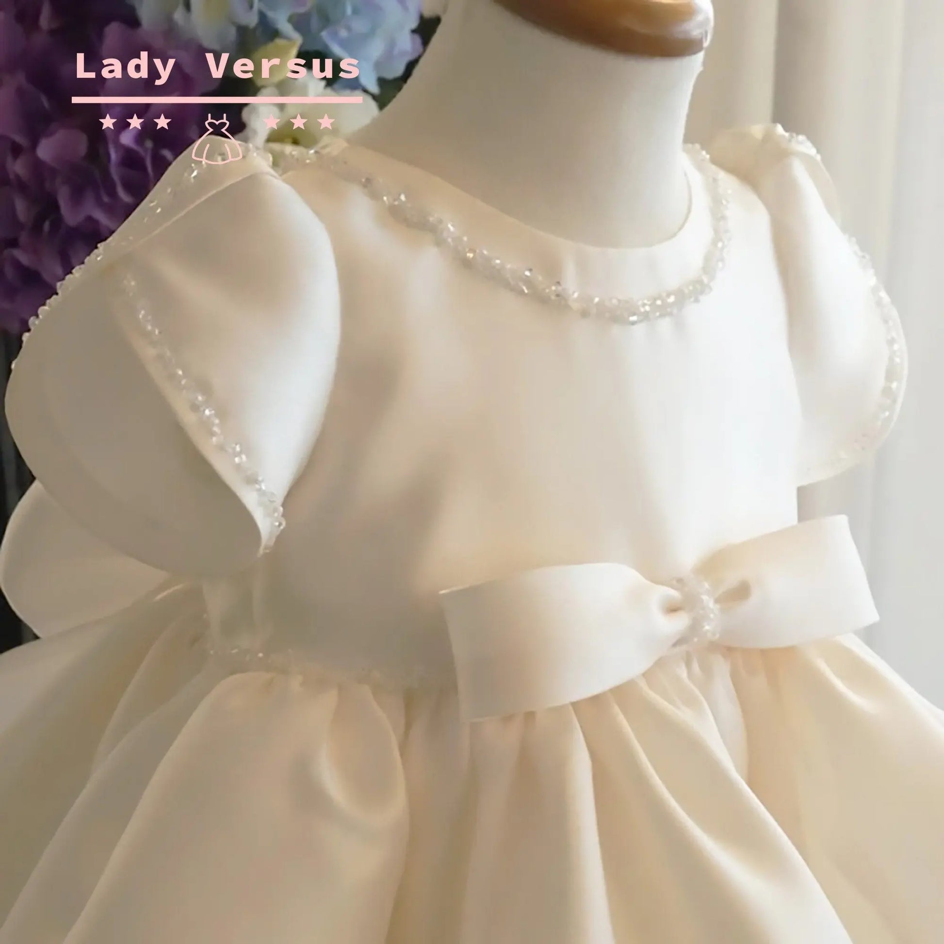 Baby Girl Baptism Dress  | Baby Girl Christening Gown | Baby Girl Baptism Outfit | birthday princess gown / flower girl dress / Off WHITE Lady Versus