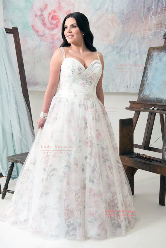 Unique Floral  bohemian Lace Wedding  Dress /Beach wedding dress /bridal gown/ bohemian lace dress/  lace dress/ Bridal dress/Plus size Lady Versus