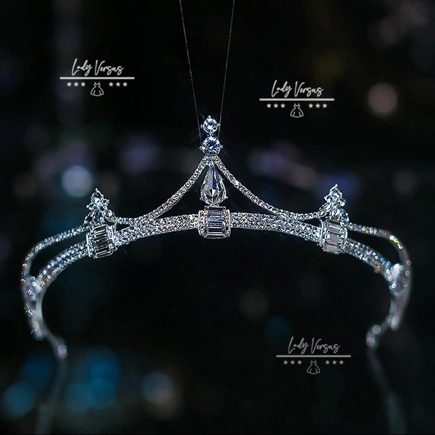 Stunning Classical bridal Silver or Gold metal Crown/ Zirconia Crown/ Bridal hairpiece/ Hair Accessories/ wedding crown/Princess crown.