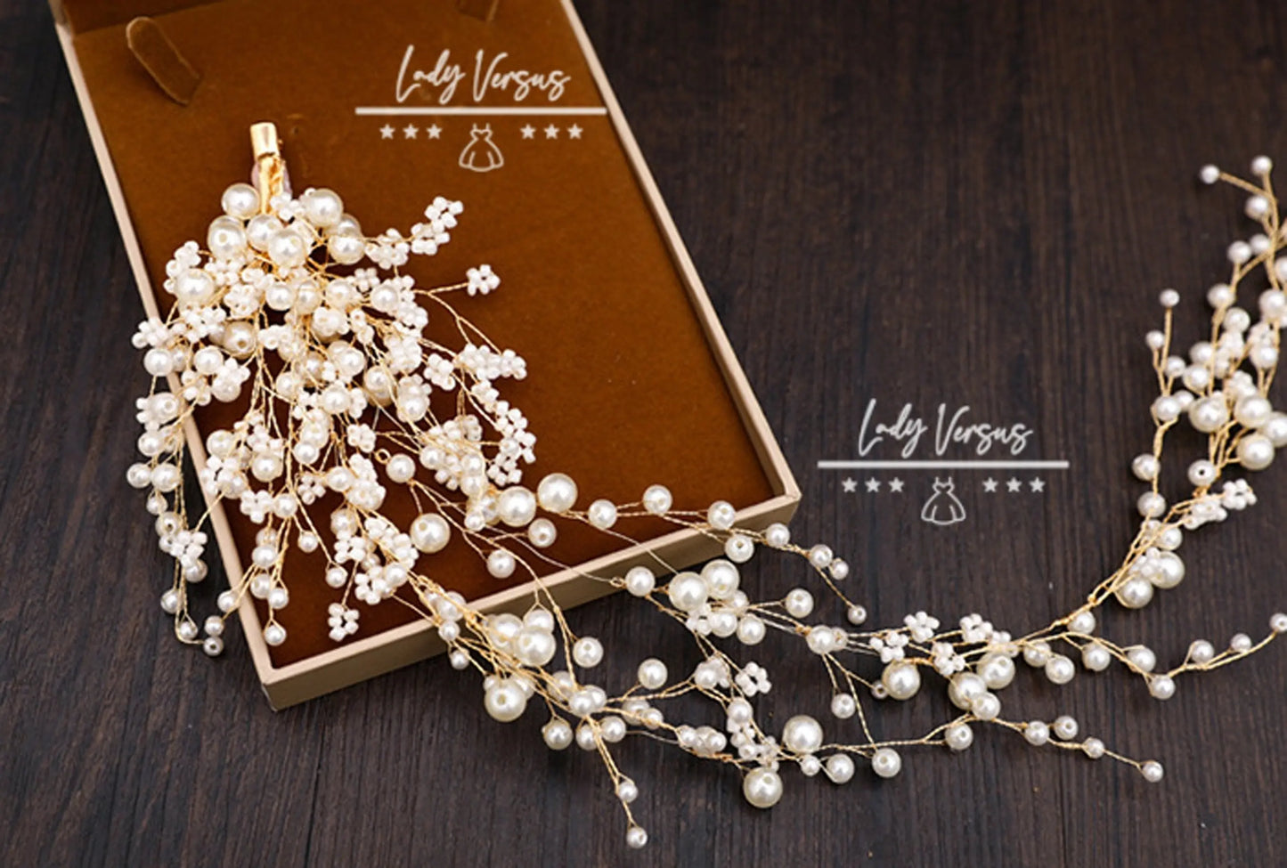 Stunning Classical bridal Silver metal Pearl hair pin set with earrings/ wedding hair/ Hair Accessories/ wedding crown/Princess crown.