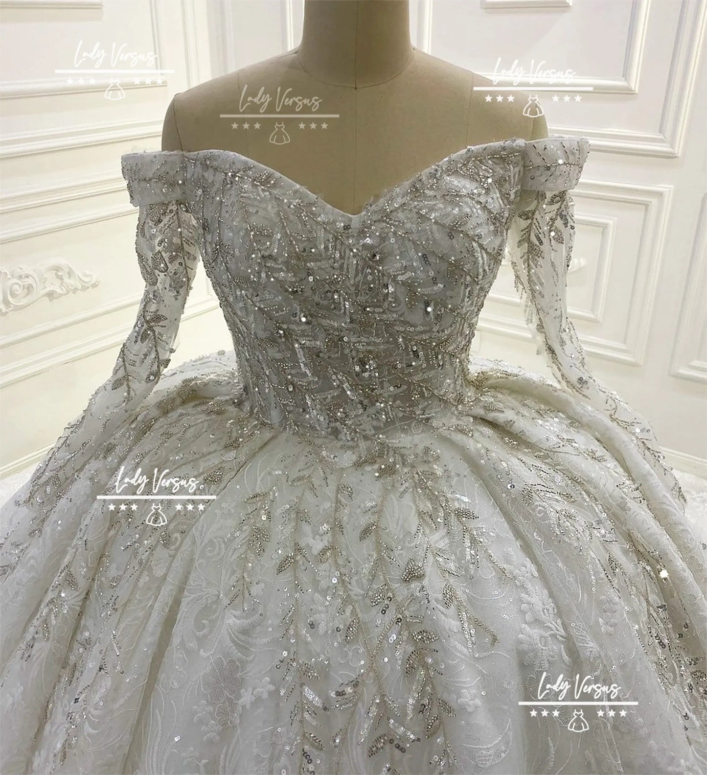 Luxury bridal princess style dress/ Extravagant bridal gown/Gorgeous hand beaded and embellished wedding dress/ Ball Gown/Prom dress Lady Versus
