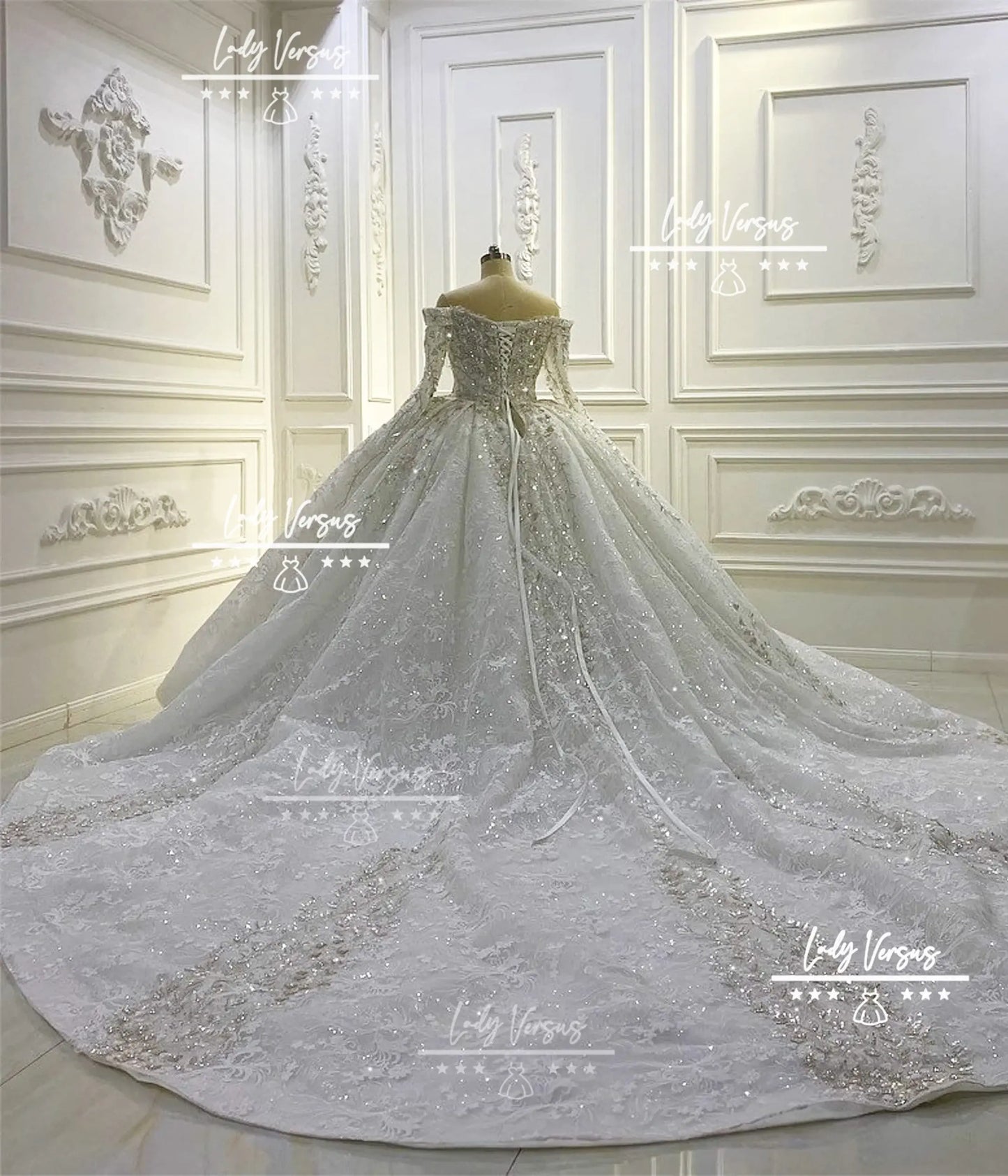 Luxury bridal princess style dress/ Extravagant bridal gown/Gorgeous hand beaded and embellished wedding dress/ Ball Gown/Prom dress Lady Versus
