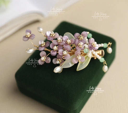 Stunning Glass Hydrangea Hairpin, Bride Tiara, Hair pin, Bridal accessory, bridesmaid hair pin, flower girls hair peace, hair accessories