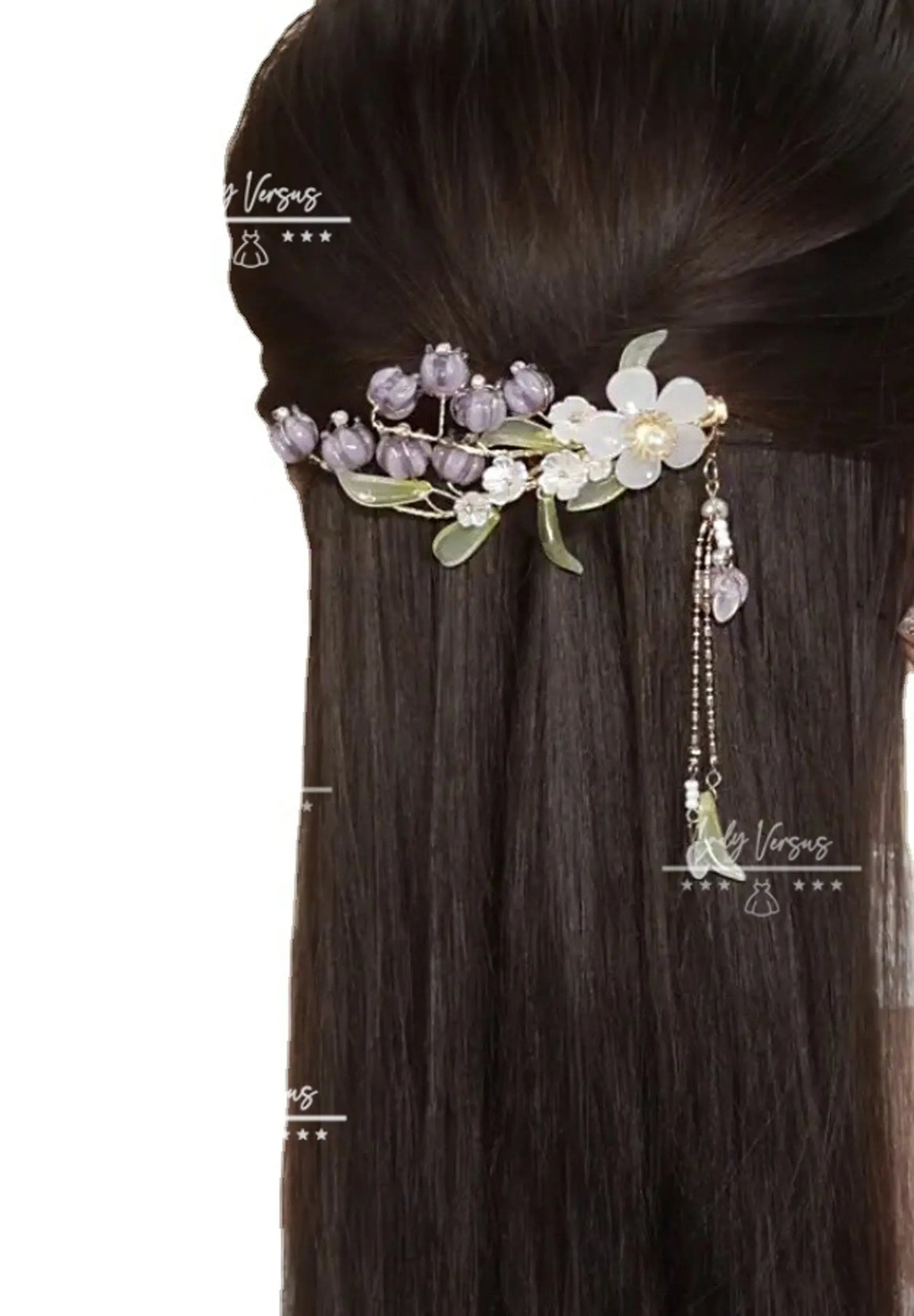 Stunning Glass Lily of The Valley, Bride Tiara, Hair pin, Bridal accessory, bridesmaid hair pin, flower girls hair peace, hair accessories
