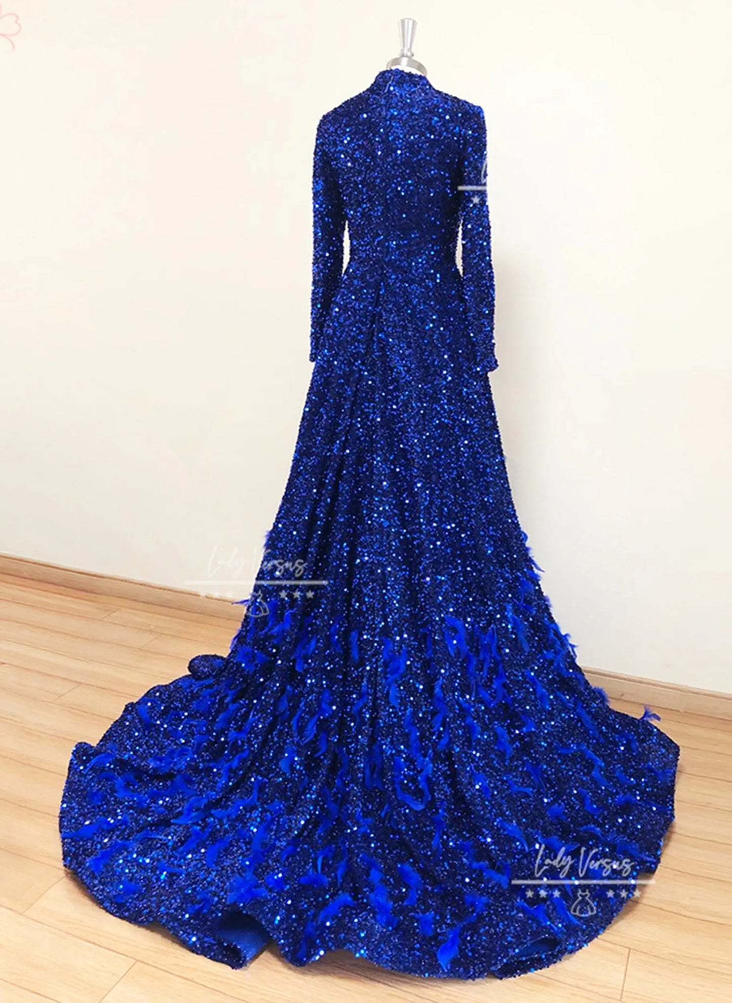 Stunning Prom sequin fabric and  feather decoration , long Prom Dress, Prom Dress, Homecoming dress, Prom evening dress, occasion Dress