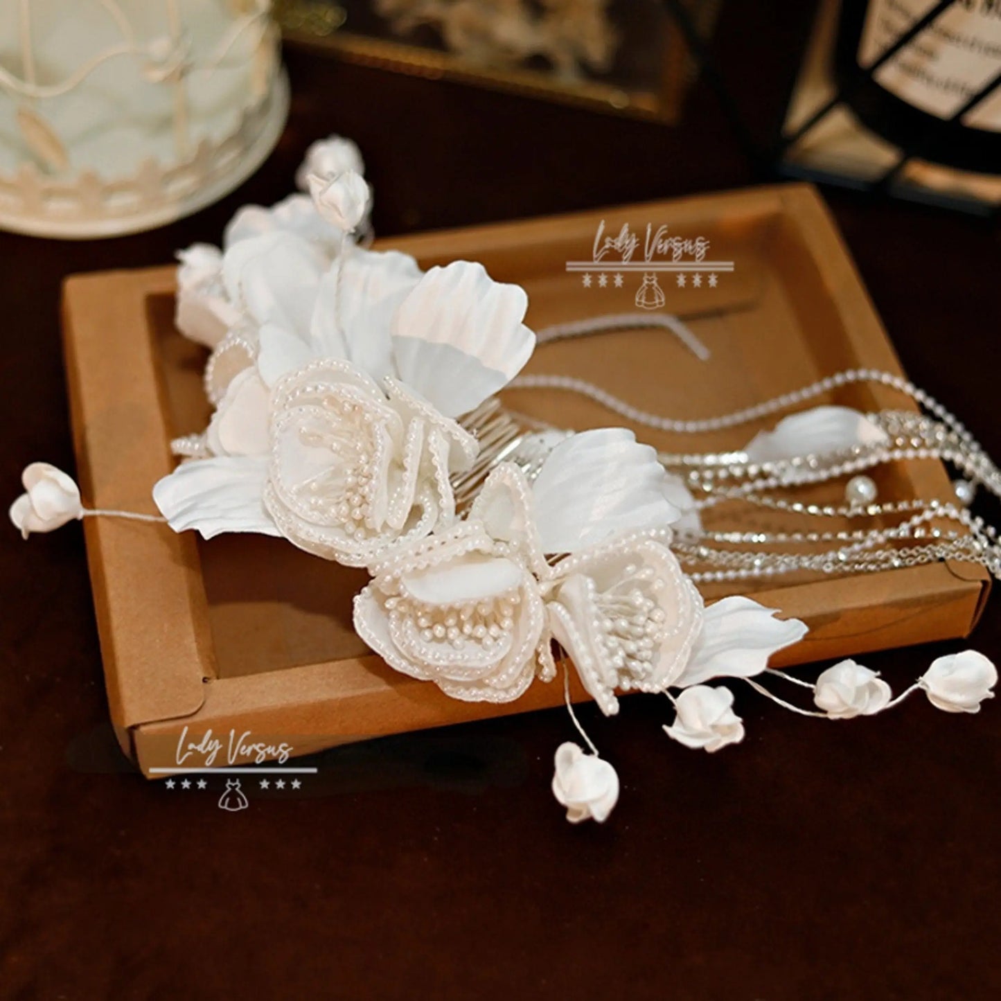 Stunning  off white flower beads Headpiece, Bride Tiara, Pearl Headband, Bride Tiara, Wedding Tiara, Photoshoot  hair accessories