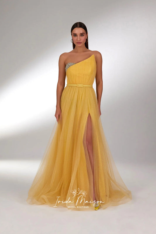Unique Light sparkling tulle long Prom dress, Cocktail Dress, long Dress, Red Carpet Dress, Party Dress, Special Occasion Dress, Event Dress