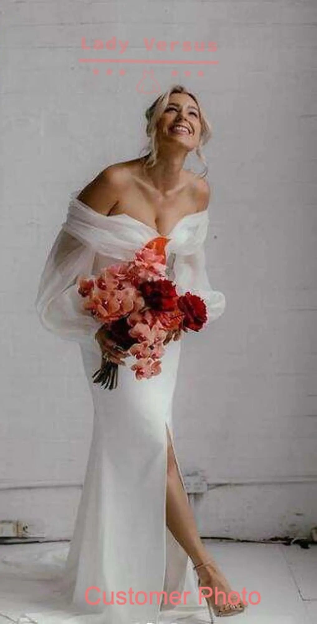 Elegant Classy Chiffon High Super Quality Wedding  Dress /Beach wedding dress /bridal gown/ Elegant dress/ Wedding dress