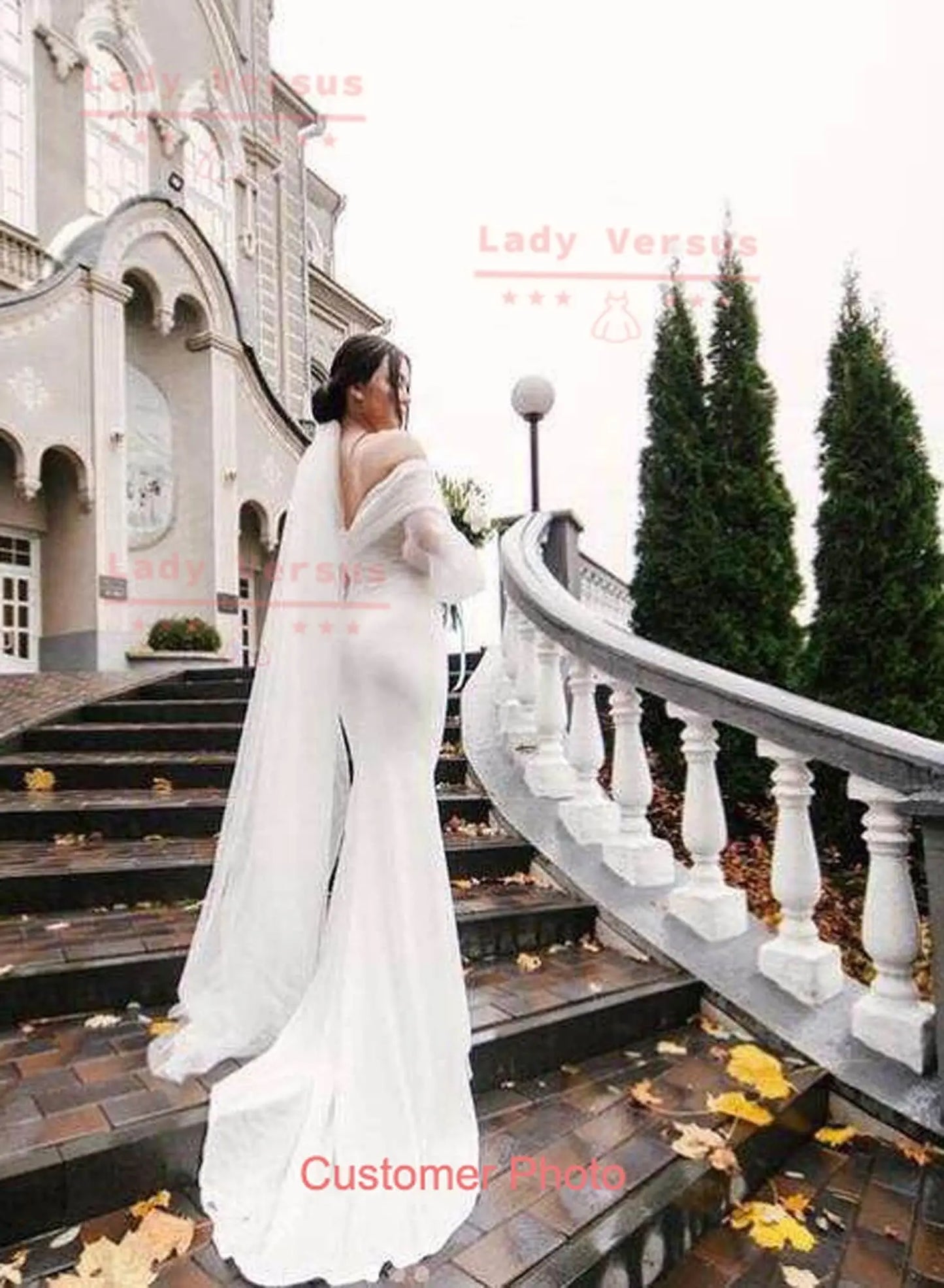 Elegant Classy Chiffon High Super Quality Wedding  Dress /Beach wedding dress /bridal gown/ Elegant dress/ Wedding dress