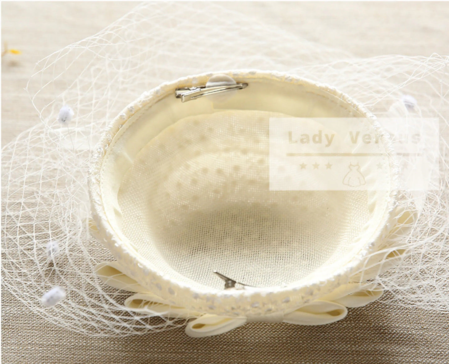 Wedding/ Occasion Fascinator/ Baptism girls hat /christening Fascinator/ races Fascinator/ Wedding  veil/ wedding hat / bohemian headpiece Lady Versus