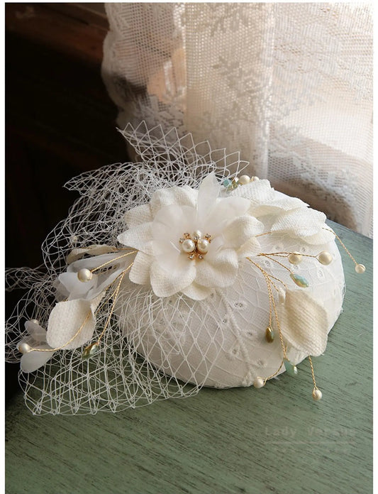 Wedding/ Occasion Fascinator/ Baptism girls hat /christening Fascinator/ races Fascinator/ Wedding  veil/ wedding hat / bohemian headpiece
