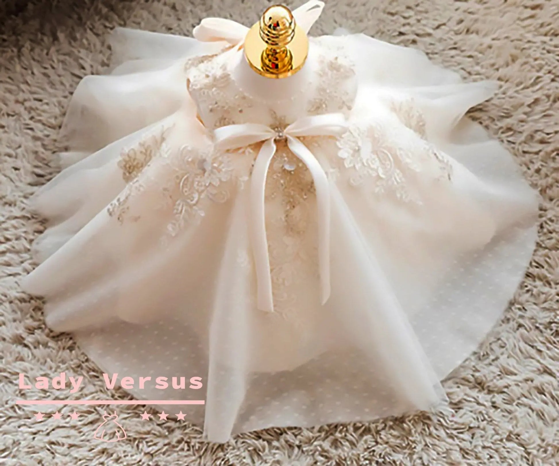 Baby Girl Baptism Dress  | Baby Girl Christening Gown | Baby Girl Baptism Outfit | girls  birthday princess gown / flower girl dress Lady Versus