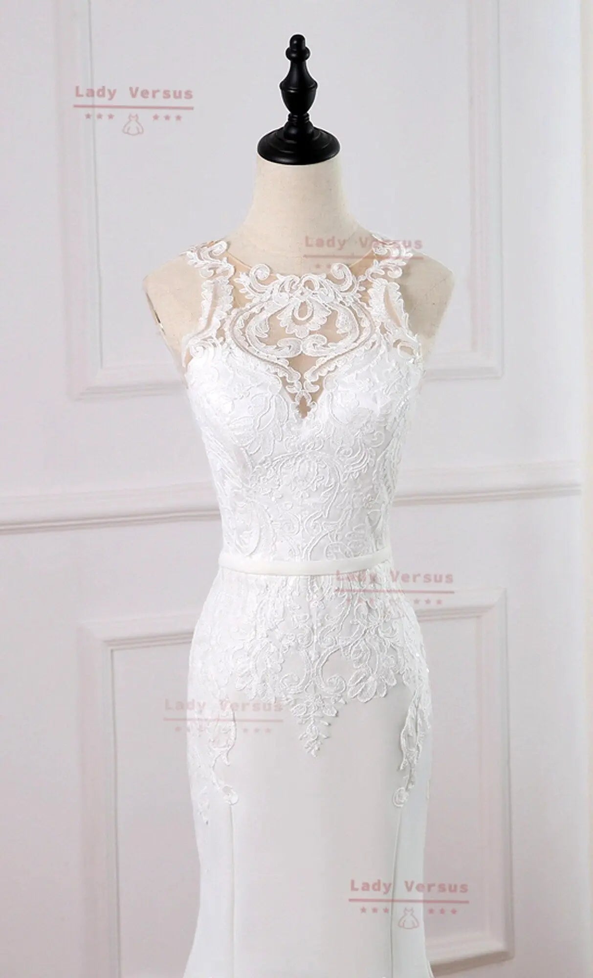 Bohemian elegant Lace Wedding  Dress /Beach wedding dress /bridal gown/ bohemian lace dress/  lace dress Lady Versus