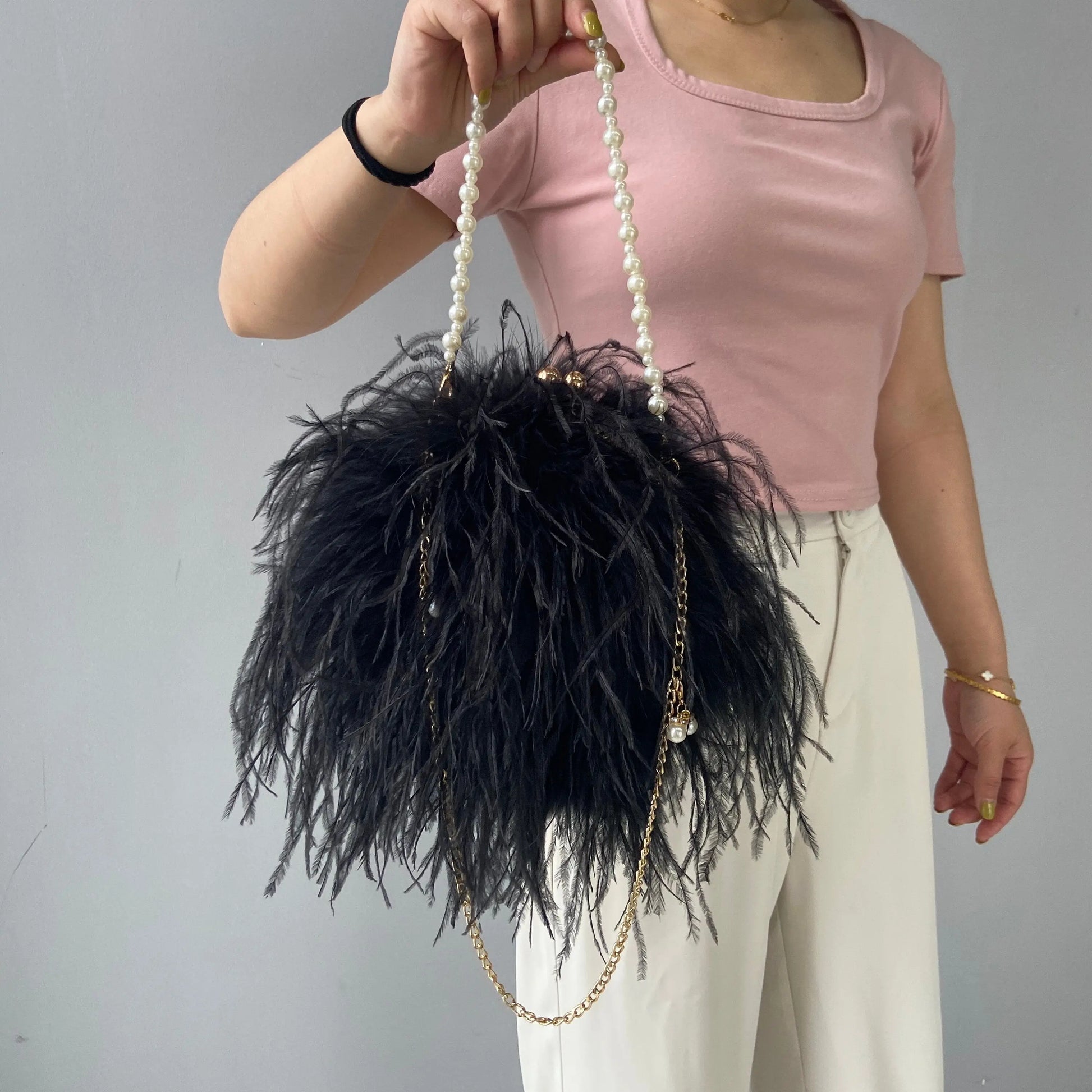 Colours /Ostrich feather wedding bag /wedding shoulder chain bag/ occasion bag /evening feather bag/ party bag Lady Versus