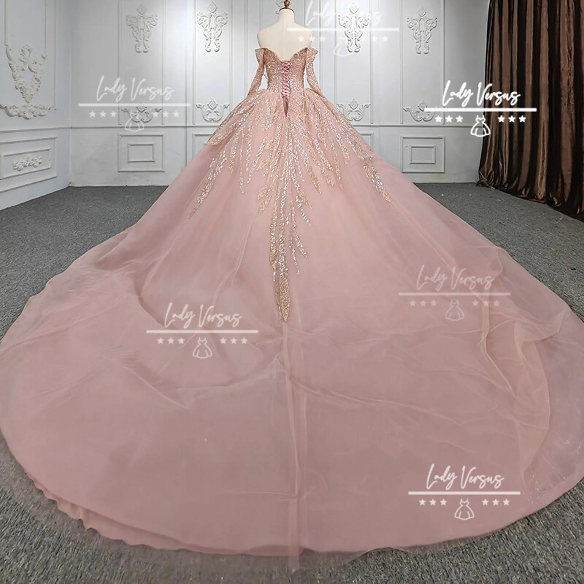 Luxury bridal princess dress/ Extravagant bridal gown/Gorgeous tulle cake skirt wedding dress/ ball gown/prom dress Lady Versus