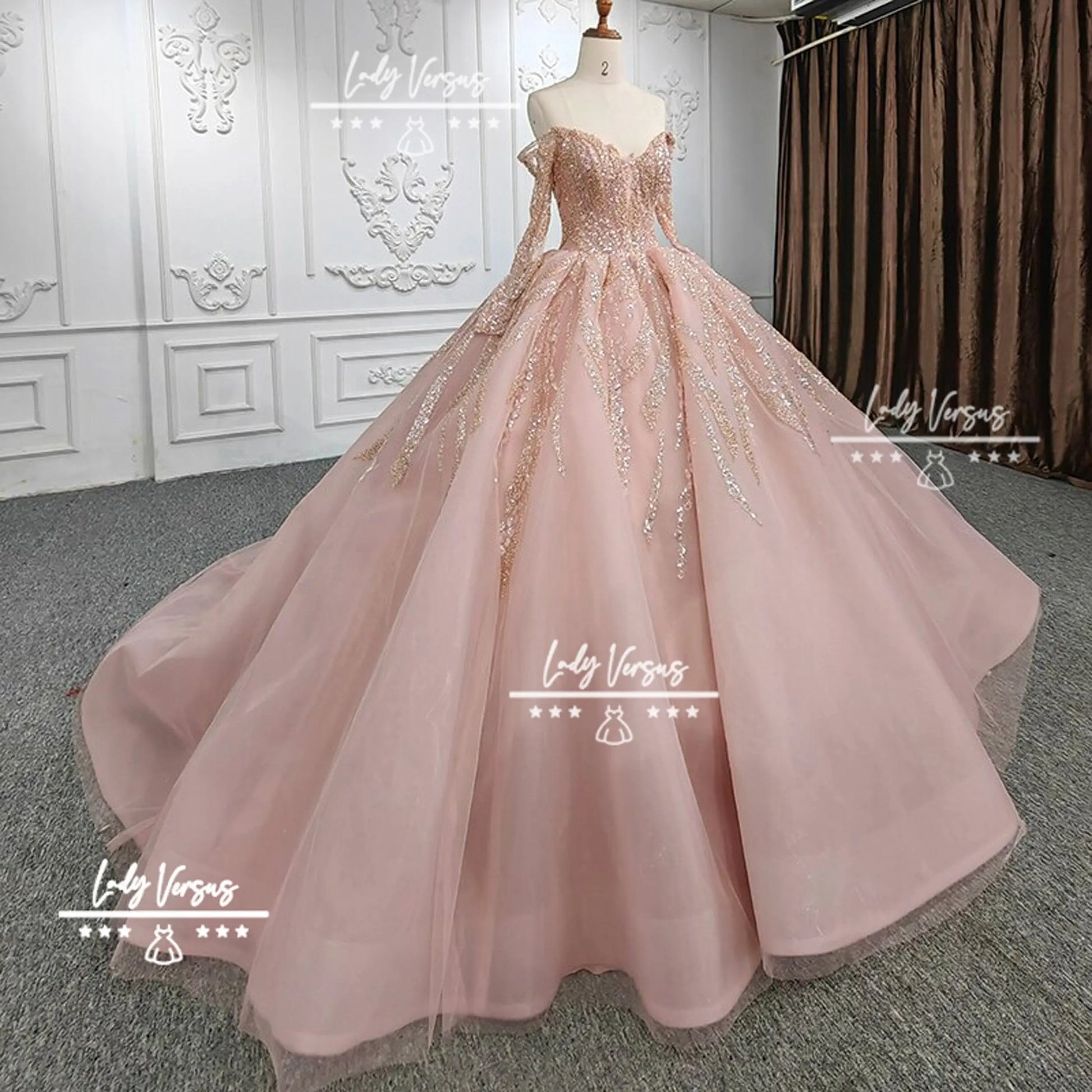 Luxury bridal princess dress/ Extravagant bridal gown/Gorgeous tulle cake skirt wedding dress/ ball gown/prom dress Lady Versus