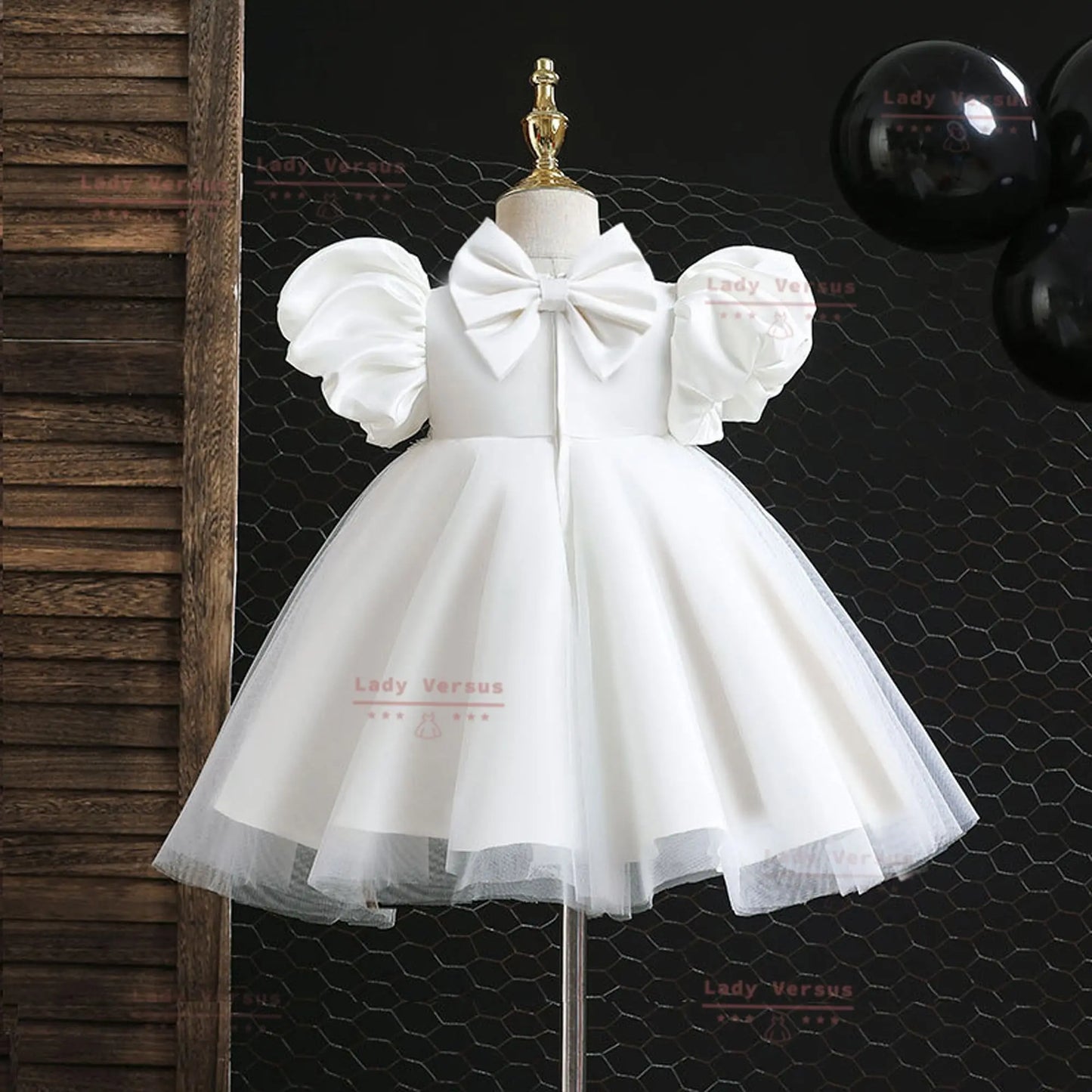 White Baby Girl Baptism Dress  | Baby Girl Christening Gown | Baby Girl Baptism Outfit | birthday princess gown / toddler white dress Lady Versus