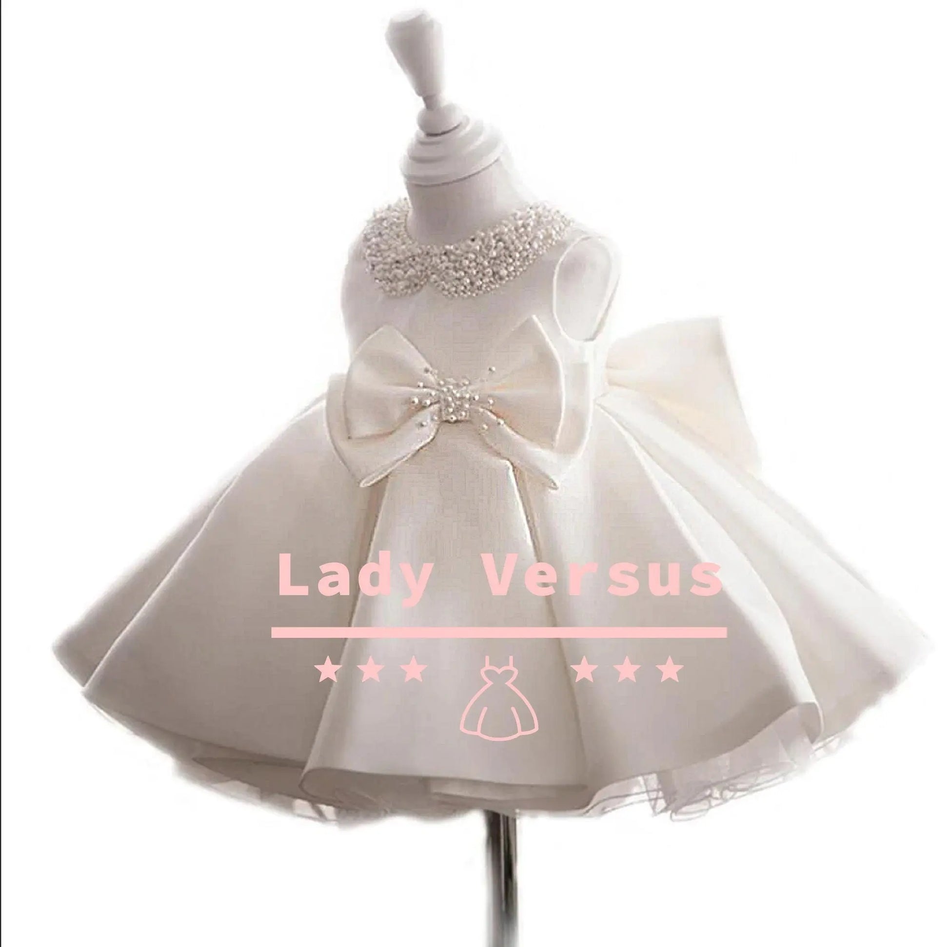 Baby Girl Baptism Dress  | Baby Girl Christening Gown | Baby Girl 1st birthday dress,| birthday princess gown / toddler white or pink dress Lady Versus