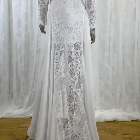 Bohemian light  Lace Wedding  Dress /Beach wedding dress /bridal gown/ bohemian photoshoot pregnancy dress /Maternity dress