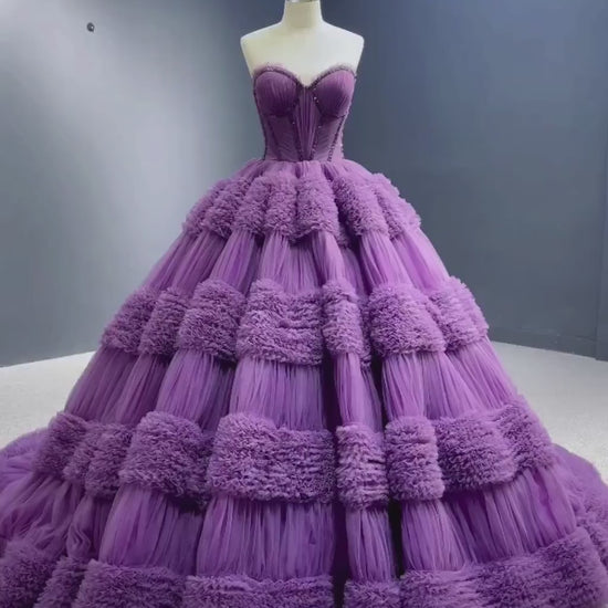 Luxury bridal princess dress/ Extravagant bridal gown/Gorgeous tulle big layered skirt / wedding dress/ ball gown/prom dress