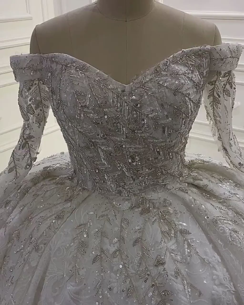 Luxury bridal princess style dress/ Extravagant bridal gown/Gorgeous hand beaded and embellished wedding dress/ Ball Gown/Prom dress